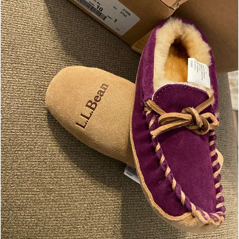 New LL Bean Wicked Good Slippers in box Sz 12